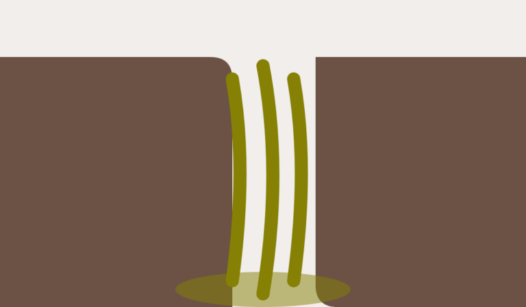 Illustration : la cascade entre deux parois