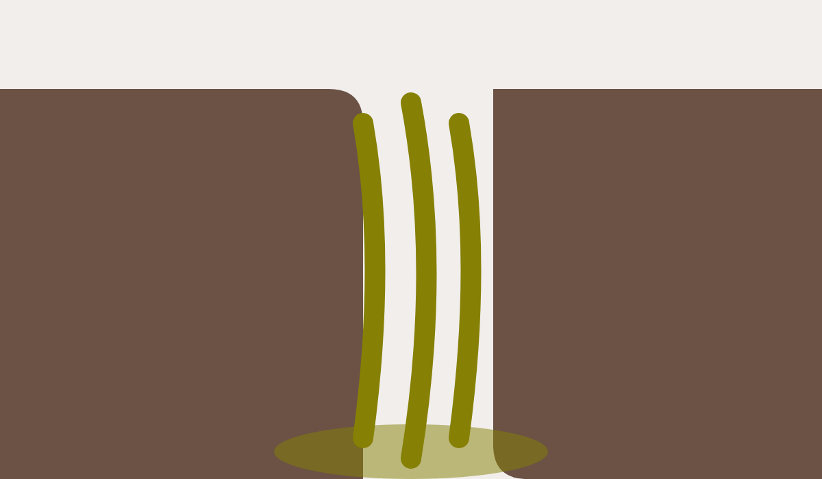 Illustration : la cascade entre deux parois